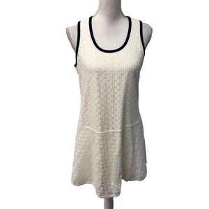 Tuckernuck Mini Dress Womens Medium White Eyelet Overlay Sleeveless Sporty